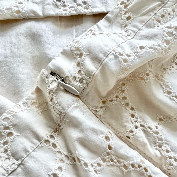 Loft Cotton Eyelet Cream A-Line Skirt with Scalloped Hem NWOT - Picture 5 of 12